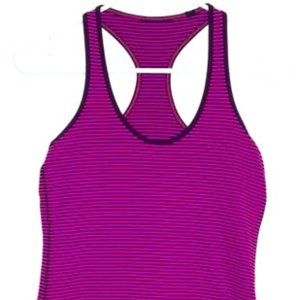 Lululemon Cool Racerback Tank Top Multi-Stripe Pink and Maroon Size 4